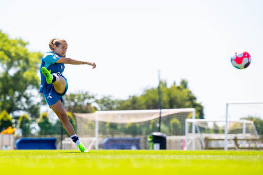 Guro Reiten of the Norwegian national football team at a training session