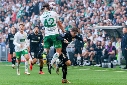 Hammarbys Bjørn Paulsen och IFK Göteborgs Gustaf Norlin