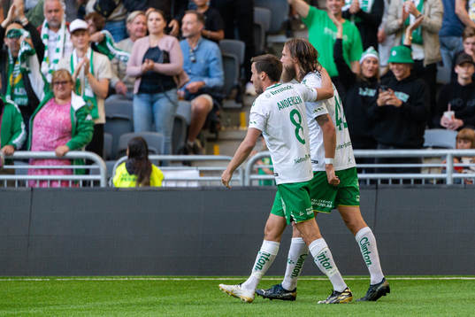 Hammarbys Jeppe Andersen och Bjørn Paulsen jublar