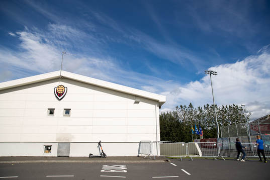 General view of Vikingsvöllur ahead of the UEFA Champions League qualifying match between Vikingur and Malmö FF on July 12, 2022 in Reykjavik. 