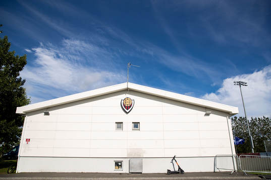 General view of Vikingsvöllur ahead of the UEFA Champions League qualifying match between Vikingur and Malmö FF on July 12, 2022 in Reykjavik. 