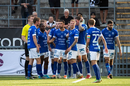 Trelleborgs Nicolas Mortensen jublar efter 1-1
