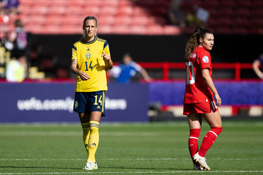 Nathalie Björn of Sweden and Ramona Bachmann of Switzerland