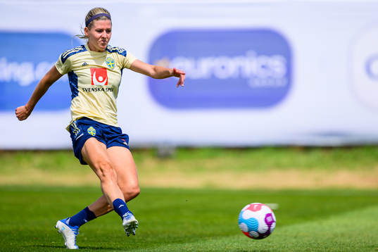 Olivia Schough of the Swedish women's national football team at a training session