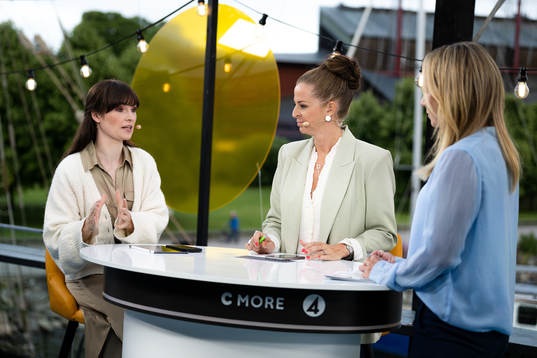 Vicki Blommé, Lotta Schelin och Frida Nordstrand i Tv4/Cmores EM-studio