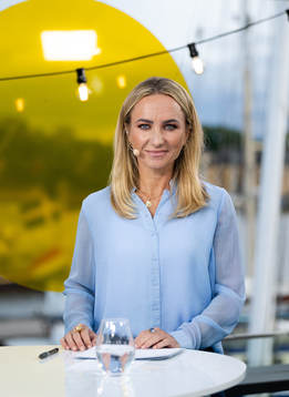 Frida Nordstrand i Tv4/Cmores EM-studio