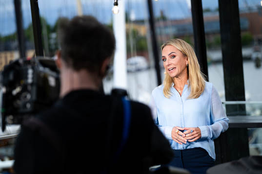 Frida Nordstrand i Tv4/Cmores EM-studio