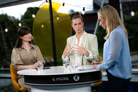 Vicki Blommé, Lotta Schelin och Frida Nordstrand i Tv4/Cmores EM-studio