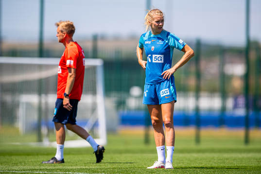 Ada Hegerberg of the Norwegian national football team at a training session
