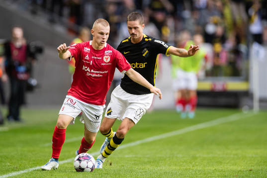 Kalmars Isak Jansson och AIKs Mikael Lustig