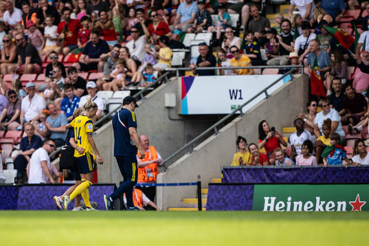 Nathalie Björn of Sweden leaves the pitch