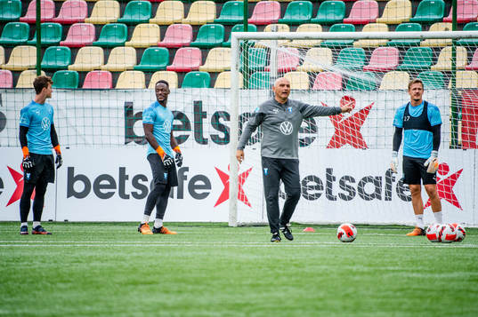 Goalkeeper Viktor Andersson, goalkeeper Ismael Diawara, goalkeeper coach Jonnie Fedel and goalkeeper Johan Dahlin