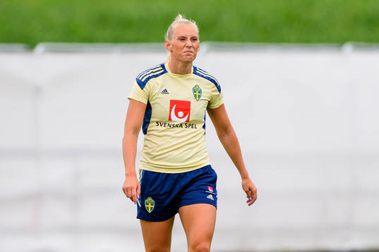 Stina Blackstenius of the Swedish women's national football team at a training session
