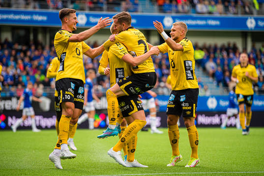Rasmus Alm of Elfsborg celebrates after scoring the 0-1 goal