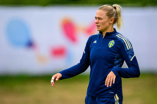 Fridolina Rolfö of the Swedish women's national football team at a training session