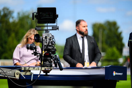 Discovery studio före fotbollsmatchen i Allsvenskan mellan
