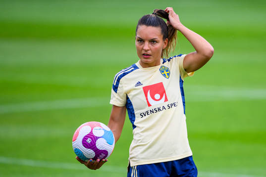 Johanna Rytting Kaneryd of the Swedish women's national football team at a training session