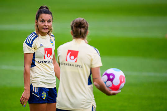 Johanna Rytting Kaneryd of the Swedish women's national football team at a training session