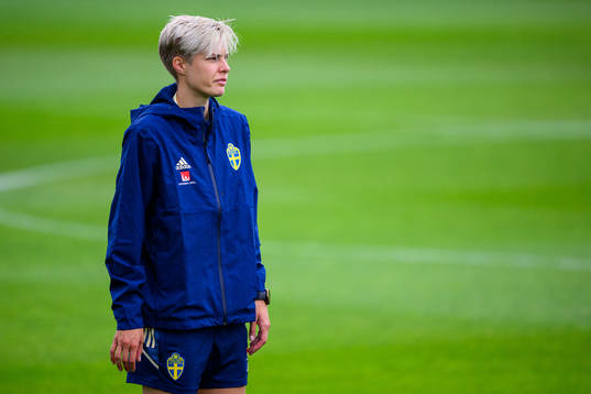 Lina Hurtig of the Swedish women's national football team at a training session