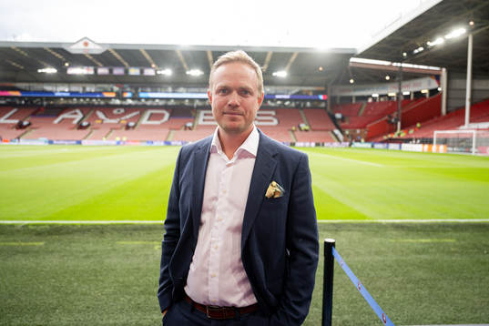 Jonas Eidevall, head coach of Arsenal FC poses for a portrait ahead of the UEFA Women's Euro 2022 semifinal match between England and Sweden on July 26, 2022 in Sheffield. 
