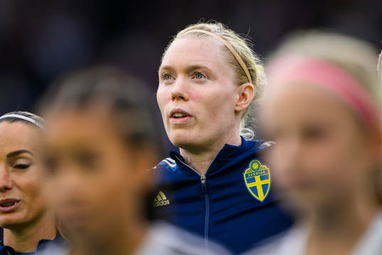 Goalkeeper Hedvig Lindahl ahead of the UEFA Women's Euro 2022 semifinal match between England and Sweden on July 26, 2022 in Sheffield. 