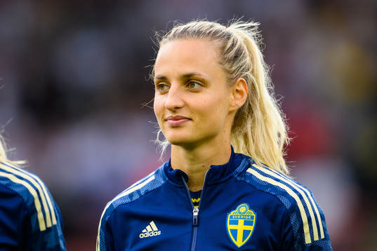 Nathalie Björn ahead of the UEFA Women's Euro 2022 semifinal match between England and Sweden on July 26, 2022 in Sheffield. 