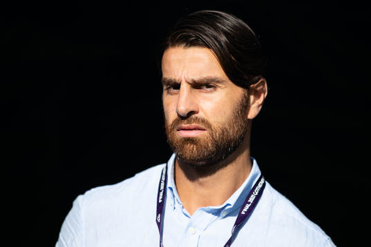 Örgrytes sportsligt ansvarige George Mourad innan  fotbollsmatchen i Superettan mellan Örgryte och Västerås SK den 26 juli 2022 i Göteborg. 