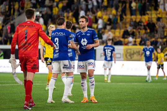 Birk Risa and Benjamin Hansen of Molde celebrate