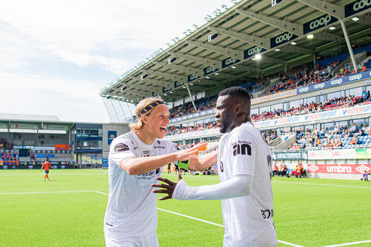 Victor Okoh Boniface of Bodø/Glimt celebrates