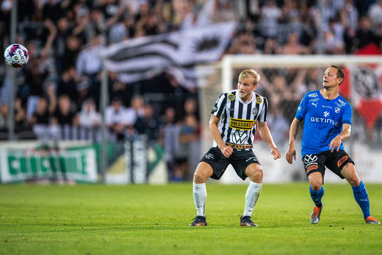 Landskronas Linus R Olsson och Halmstads Joel Allansson