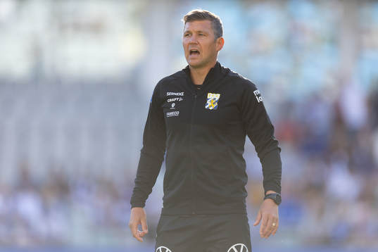 IFK Göteborgs assisterande tränare Hannes Stiller innan fotbollsmatchen i Allsvenskan mellan IFK Göteborg och IFK Norrköping den 1 augusti 2022 i Göteborg. 