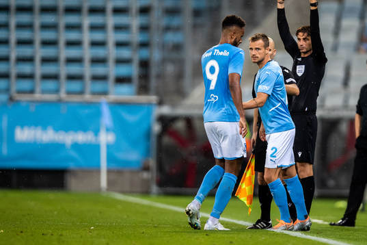 Isaac Keise Thelin and Eric Larsson of Malmö FF