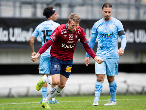 Örgrytes Viktor Lundberg jublar efter 1-1