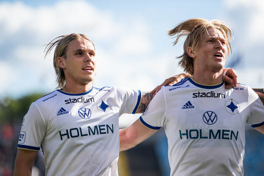 IFK Norrköpings Arnor Sigurdsson och Daniel Fritz Eid i