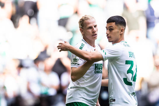Hammarbys Gustav Ludwigson jublar efter 3-0