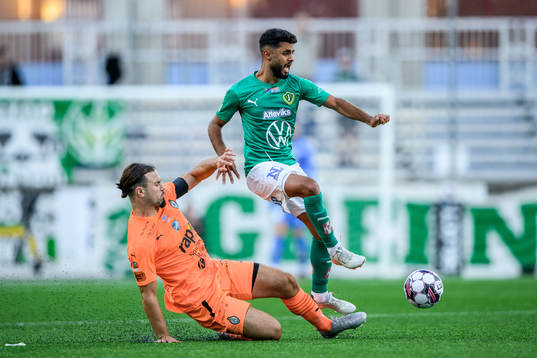 AFC Eskilstunas Abdelkarim Mammar Chaouche och Jönköpings Södras Mohammad Fazal