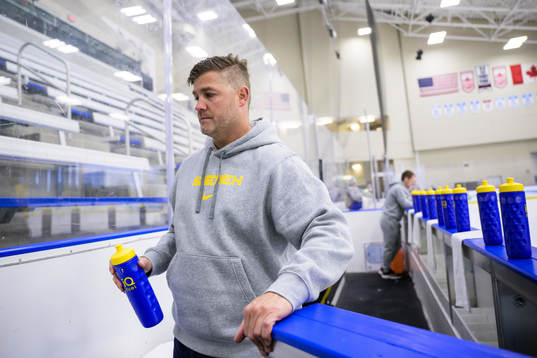 Doctor Ryan Allenby of Sweden at a practice session