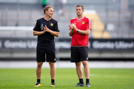 GAIS tränare Fredrik Holmberg och assisterande tränare Kenneth Gustafsson