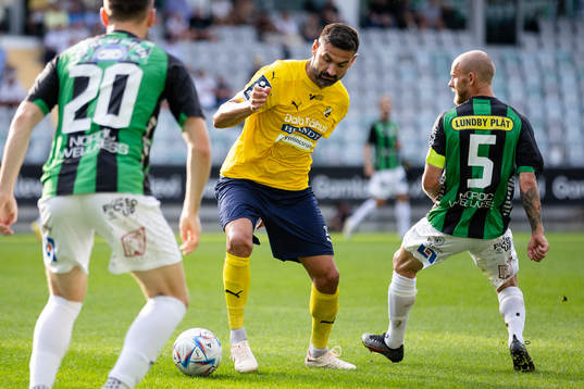 Ljungskiles Ilir Berisha och GAIS Niklas Andersen