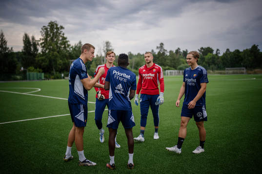 Djurgårdens Amadou Doumbouya, Jesper Löfgren, André Picornell, Aleksandr Vasyutin och Linus Tagesson
