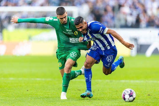 Hammarbys Edvin Kurtulus och IFK Göteborgs Hosam Aiesh