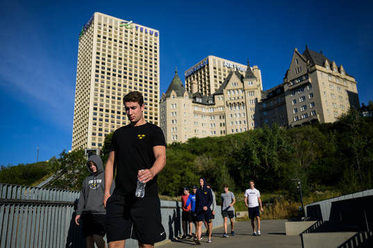 Daniel Torgersson of Sweden taking a pre-game walk