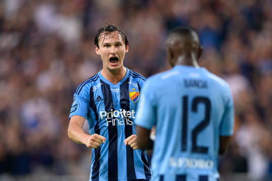 Hjalmar Ekdal of Djurgården celebrates