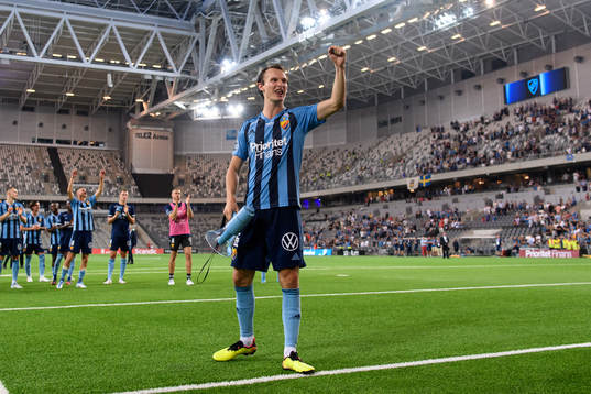 Hjalmar Ekdal of Djurgården celebrates