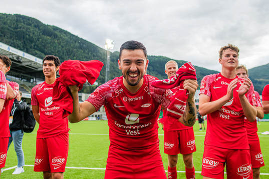 Niklas Fernando Nygaard Castro of Brann celebrates