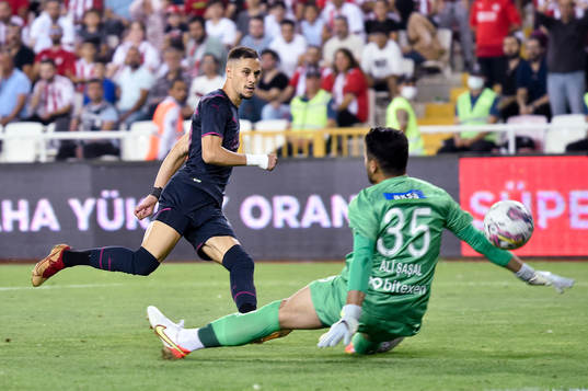 Veljko Birmancevic of Malmö FF scores 0-1