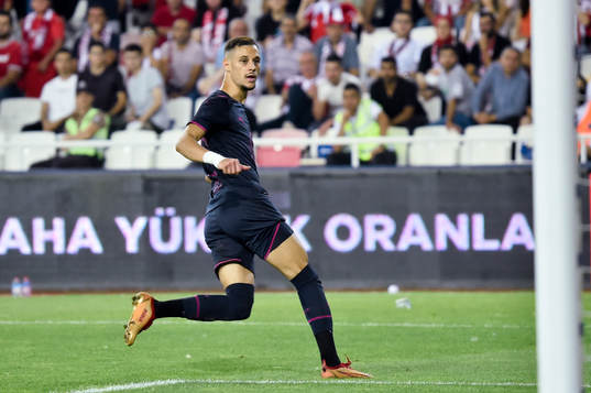 Veljko Birmancevic of Malmö FF scores 0-1