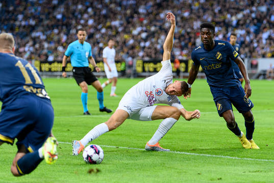 Vlastimil Danícek of Slovacko and Josafat Mendes of AIK