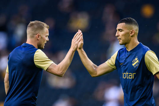 Sebastian Larsson and Nabil Bahoui of AIK