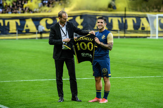 Nicolas Stefanelli of AIK and Henrik Jurelius, sports